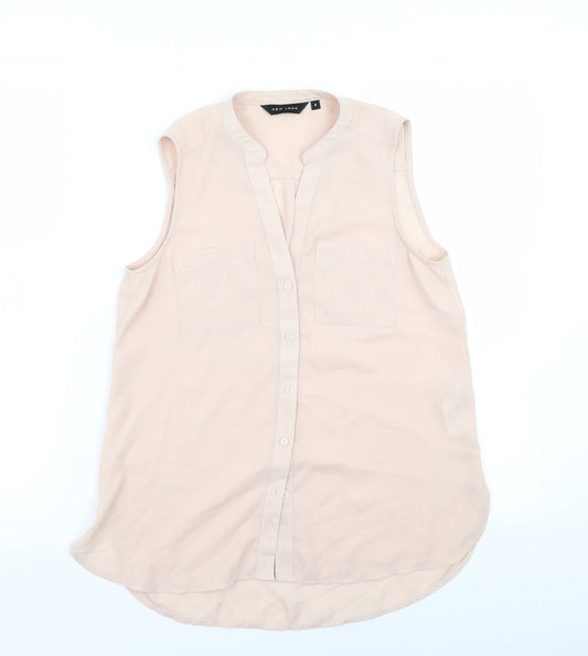 Womens UK Size 6 New Look Pink Basic Blouse