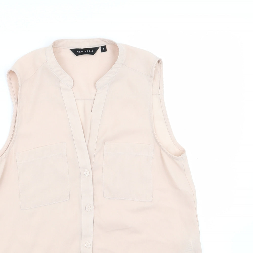 Womens UK Size 6 New Look Pink Basic Blouse