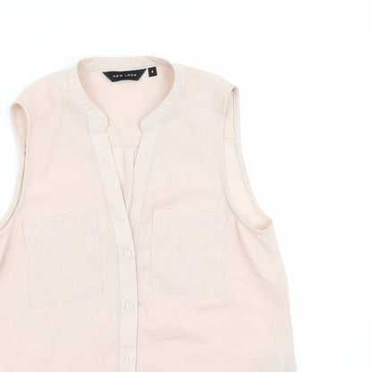 Womens UK Size 6 New Look Pink Basic Blouse