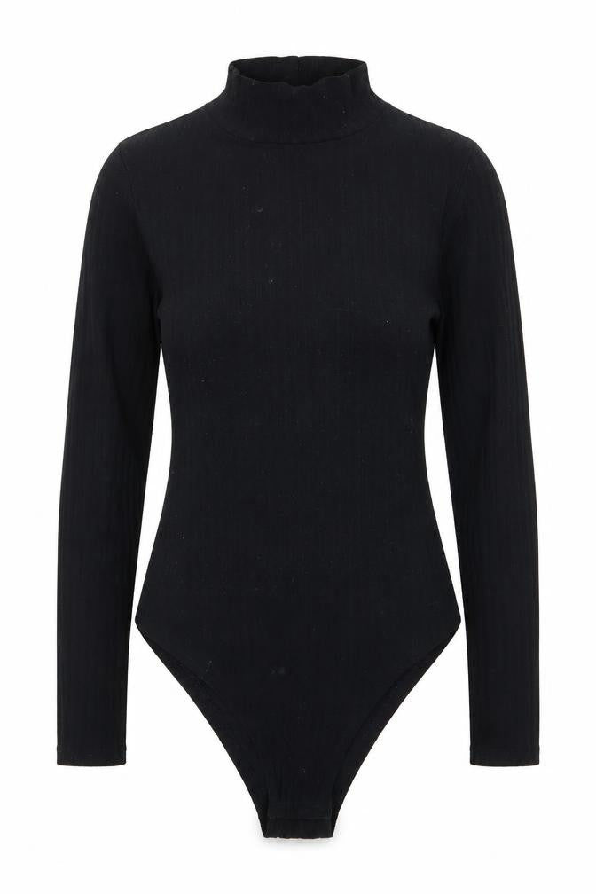 Womens UK Size 8 Boohoo One-Piece Black Bodysuit