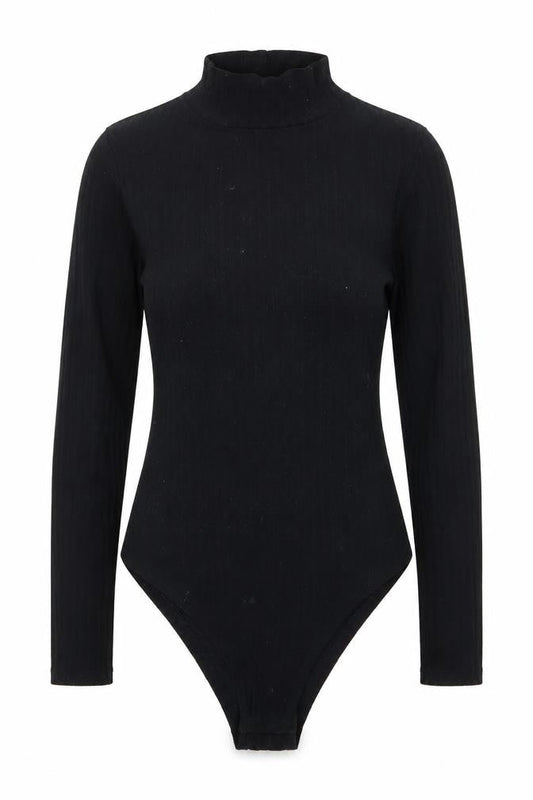 Womens UK Size 8 Boohoo One-Piece Black Bodysuit