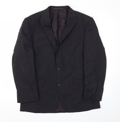m&s Mens Black Striped  Jacket Blazer Size 40