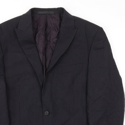 m&s Mens Black Striped  Jacket Blazer Size 40