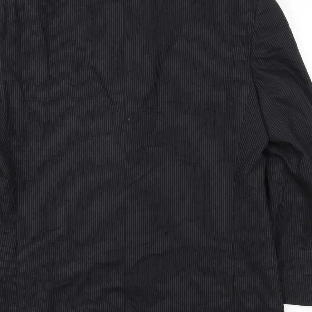 m&s Mens Black Striped  Jacket Blazer Size 40