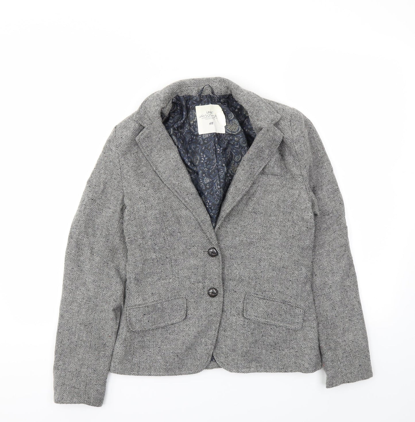 Womens UK Size 6 H&M Regular Grey Blazer