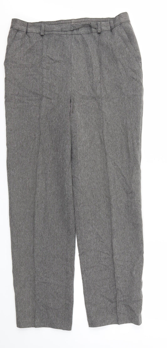 M&S Womens Grey   Trousers  Size 10 L28 in - Stretch waistband