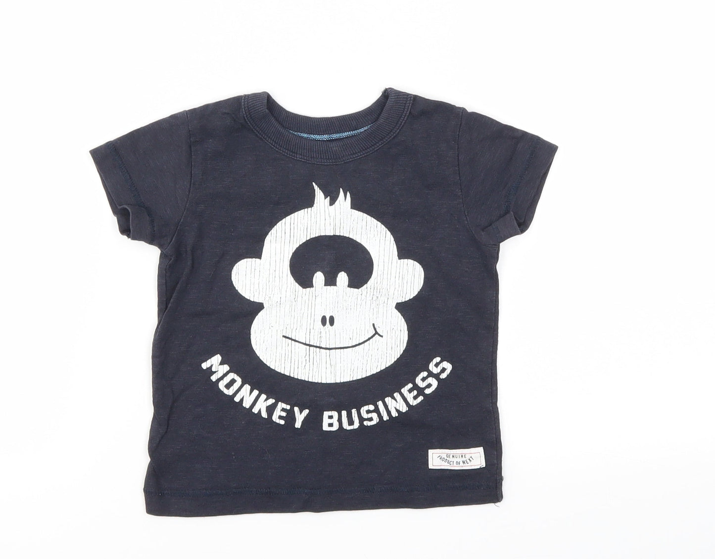 NEXT Boys Blue Animal Print  Basic T-Shirt Size 3-6 Months