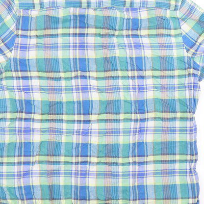 NEXT Mens Blue Plaid   Button-Up Size M