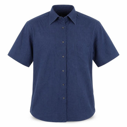 Mens UK Size 15.5 BHS Blue  Button-Up Short Sleeve Casual Shirt