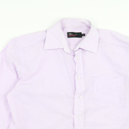 Marks and Spencer Mens Purple    Button-Up Size 15  - easy care