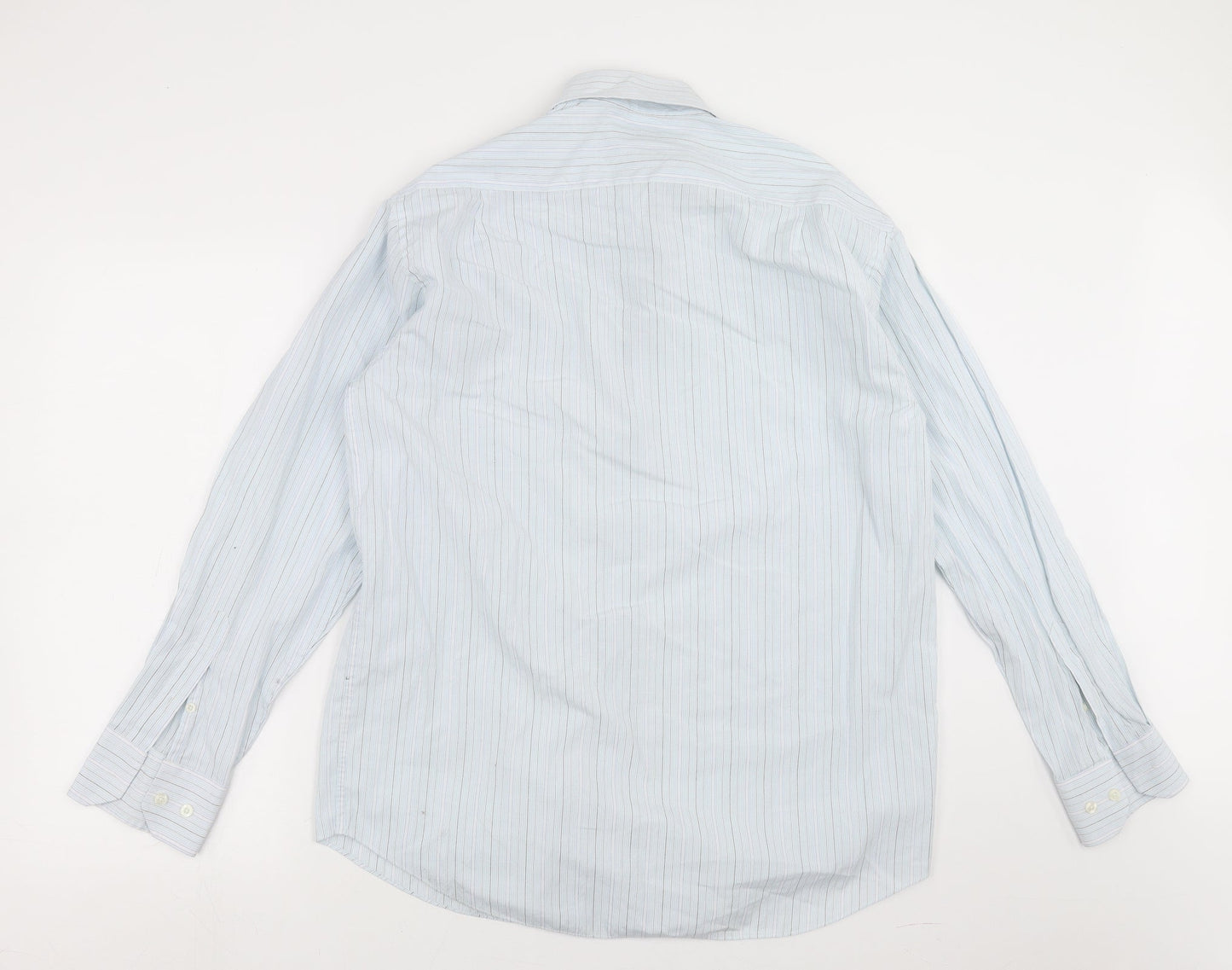 Mens UK Size 16 blue lake Blue  Button-Up Long Sleeve Casual Shirt