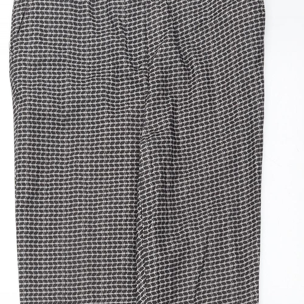 New Look Womens Black Geometric  Trousers  Size 8 L26 in
