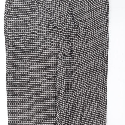 New Look Womens Black Geometric  Trousers  Size 8 L26 in