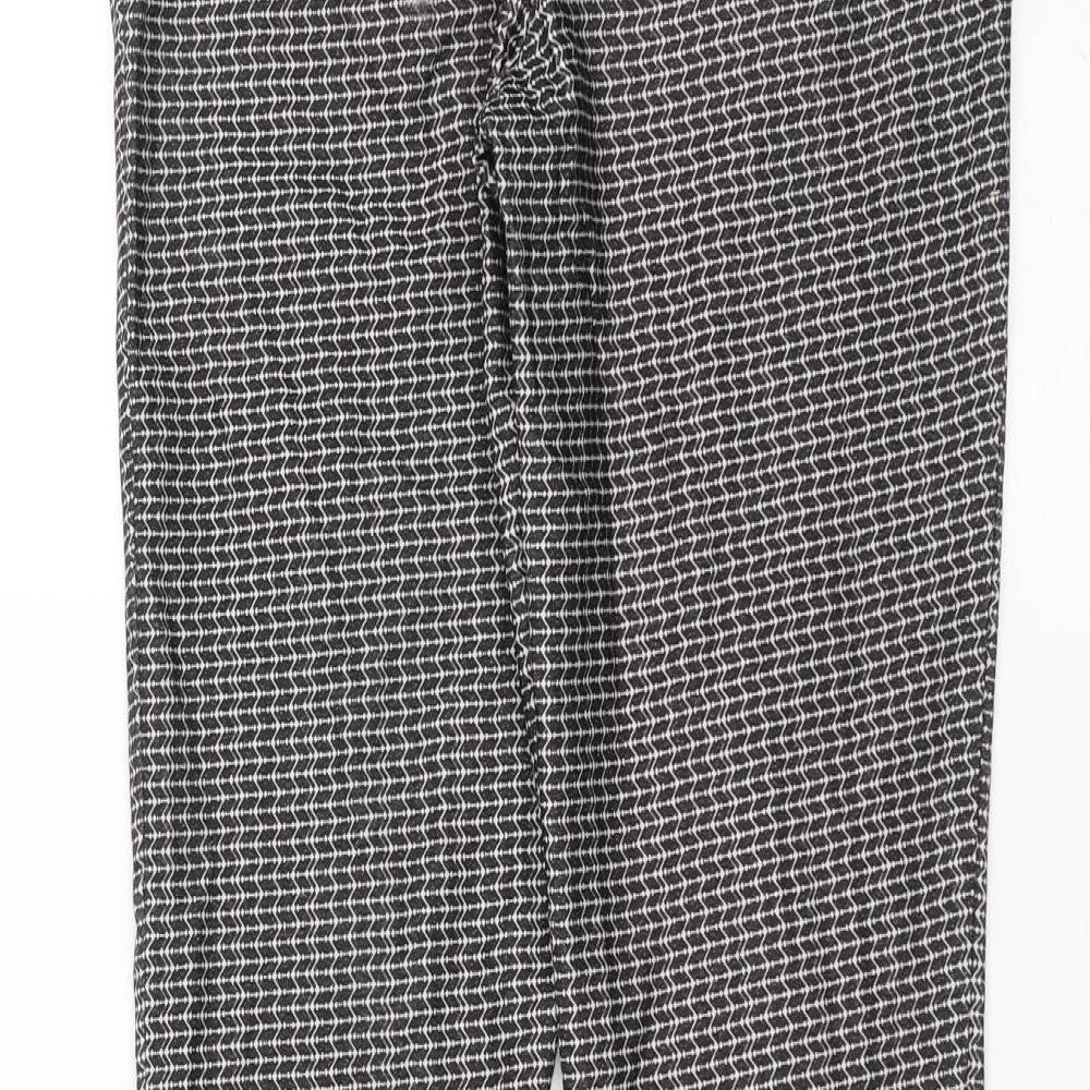 New Look Womens Black Geometric  Trousers  Size 8 L26 in