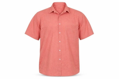 Mens UK Size 15.5 BHS Pink  Button-Up Short Sleeve Casual Shirt