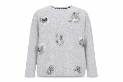 Zara Womens Grey   Pullover Jumper Size S  - fluffy detail
