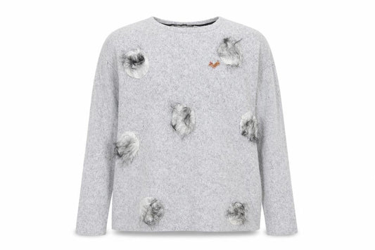 Zara Womens Grey   Pullover Jumper Size S  - fluffy detail