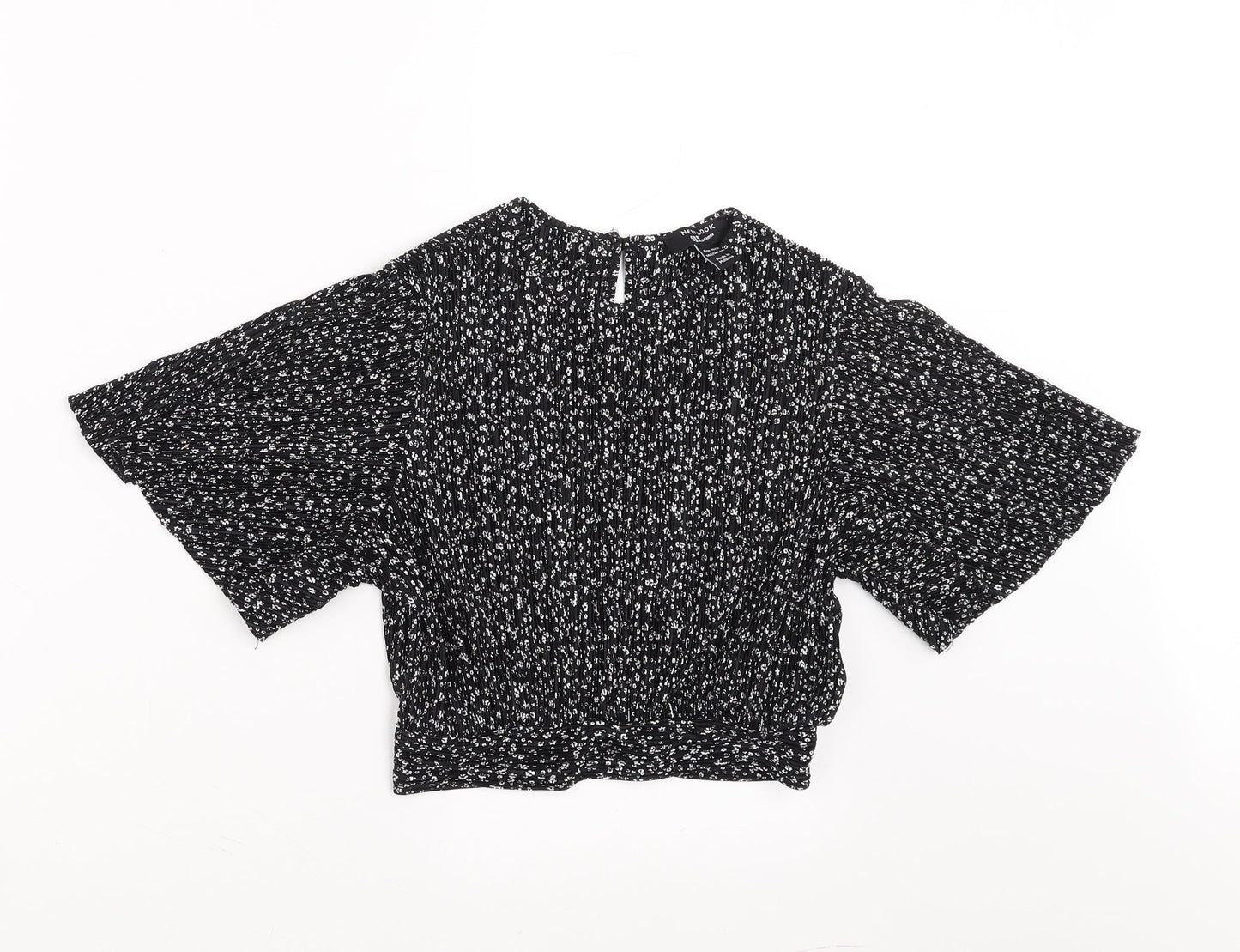 New Look Girls Black Floral  Basic Blouse Size 10-11 Years