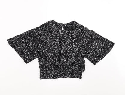 New Look Girls Black Floral  Basic Blouse Size 10-11 Years