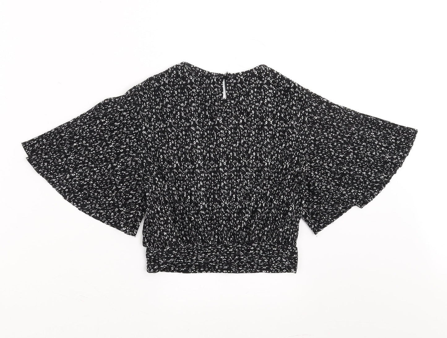 New Look Girls Black Floral  Basic Blouse Size 10-11 Years