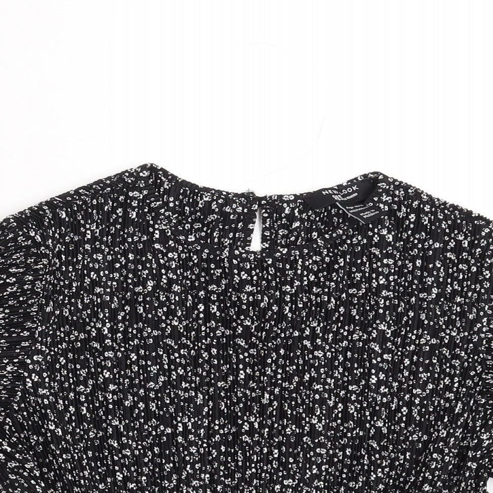 New Look Girls Black Floral  Basic Blouse Size 10-11 Years