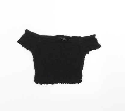 New Look Girls Black   Cropped T-Shirt Size 10 Years