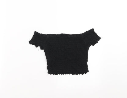 New Look Girls Black   Cropped T-Shirt Size 10 Years