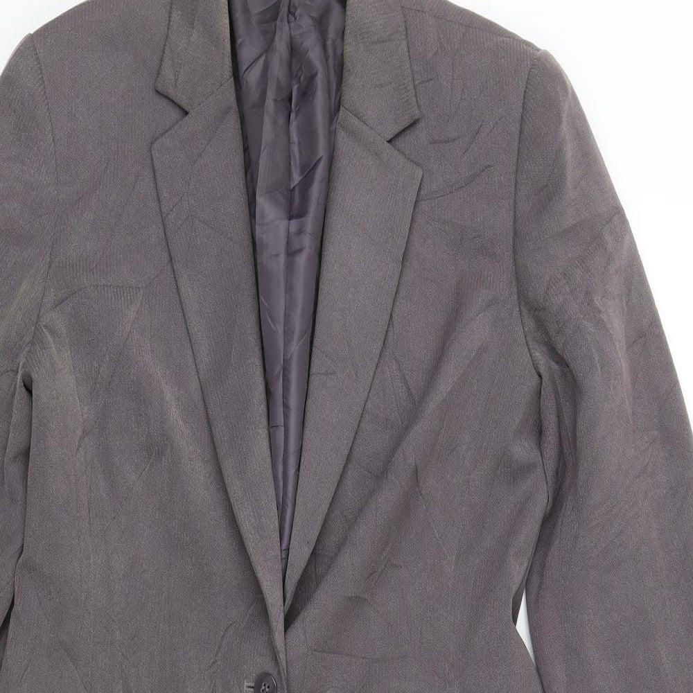 NEXT Womens Grey Herringbone  Jacket Suit Jacket Size 12