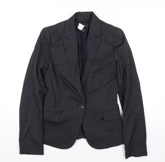 Mango Womens Black Striped  Jacket Suit Jacket Size 8