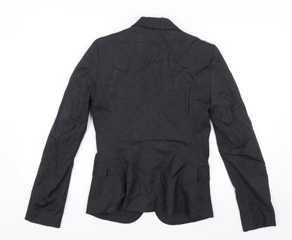 Mango Womens Black Striped  Jacket Suit Jacket Size 8