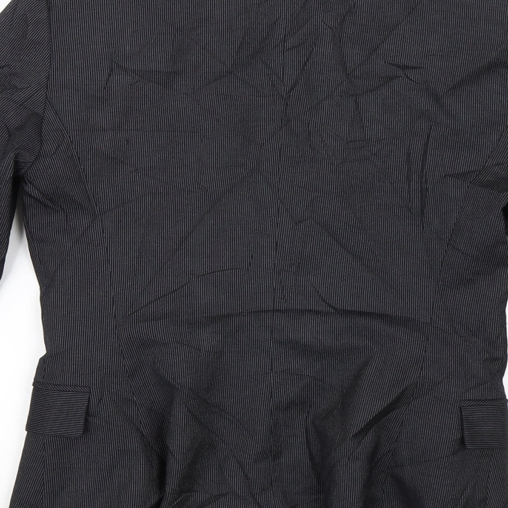 Mango Womens Black Striped  Jacket Suit Jacket Size 8