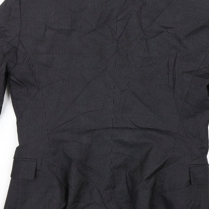 Mango Womens Black Striped  Jacket Suit Jacket Size 8