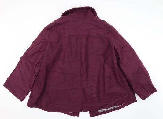 Anne De Lancay Womens Purple   Overcoat Coat Size XL