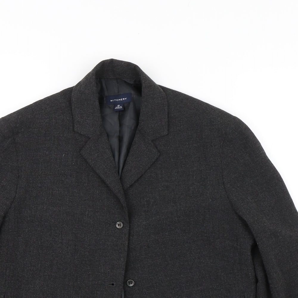 Withcery Womens Black   Jacket Suit Jacket Size 10  - Formal