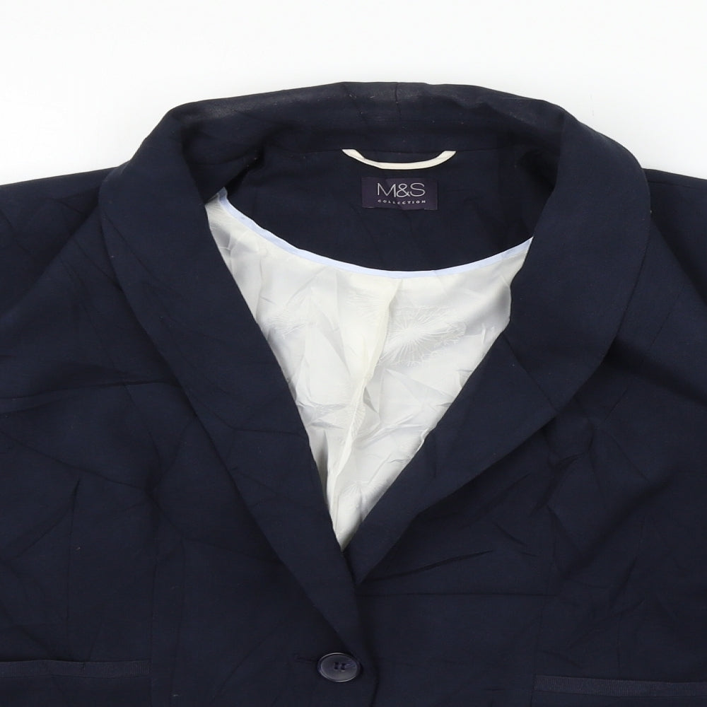 Marks and Spencer Womens Blue   Jacket Blazer Size 14