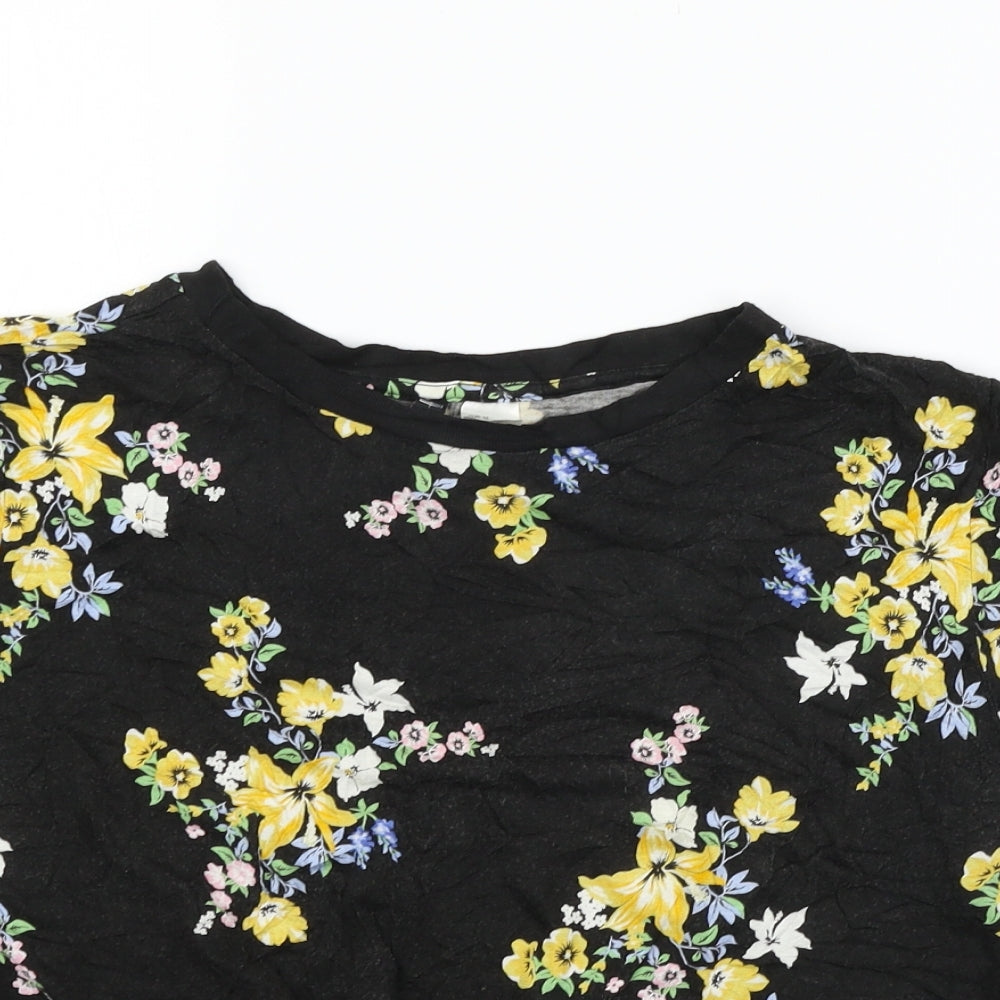 Womens UK Size M Divided Black Basic T-Shirt