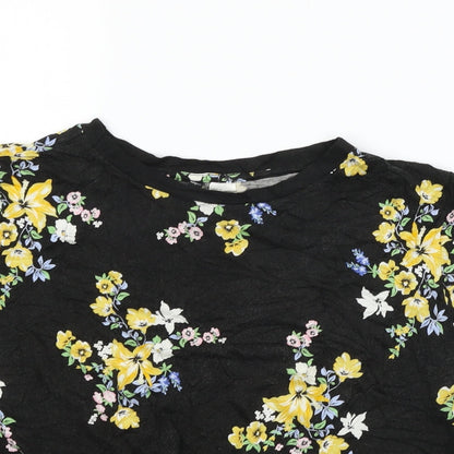 Womens UK Size M Divided Black Basic T-Shirt