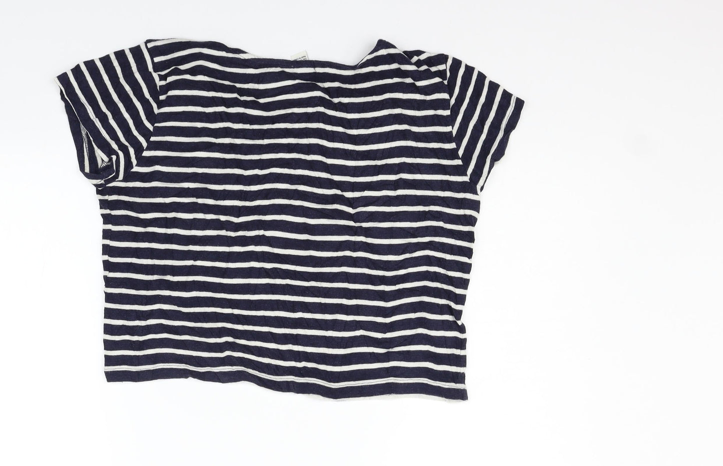 FOREVER 21 Womens Blue Striped  Basic T-Shirt Size L