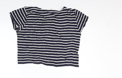 FOREVER 21 Womens Blue Striped  Basic T-Shirt Size L