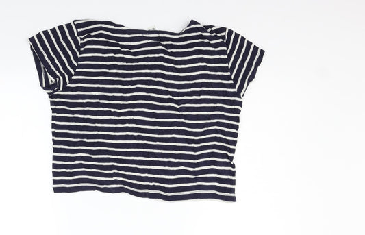 FOREVER 21 Womens Blue Striped  Basic T-Shirt Size L