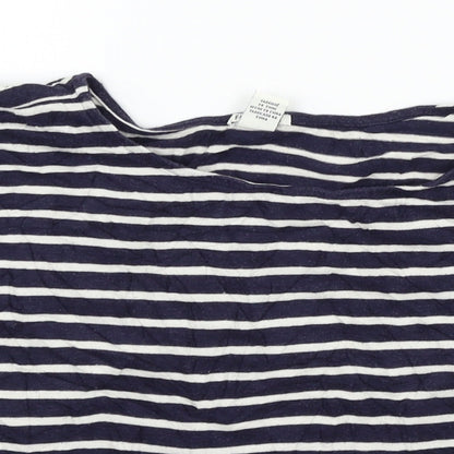 FOREVER 21 Womens Blue Striped  Basic T-Shirt Size L