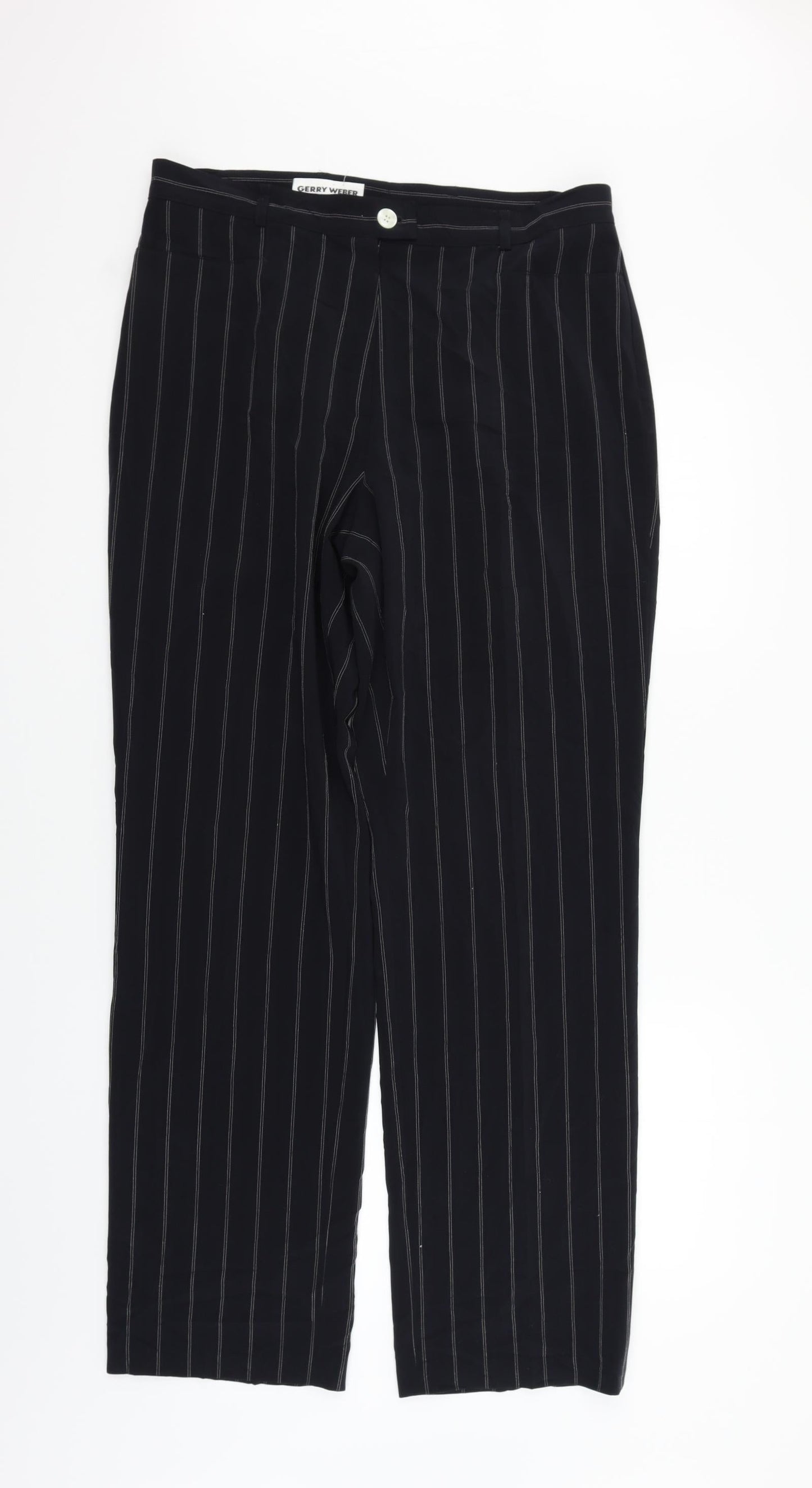 Gerry Weber Womens Black Striped  Trousers  Size 16 L31 in