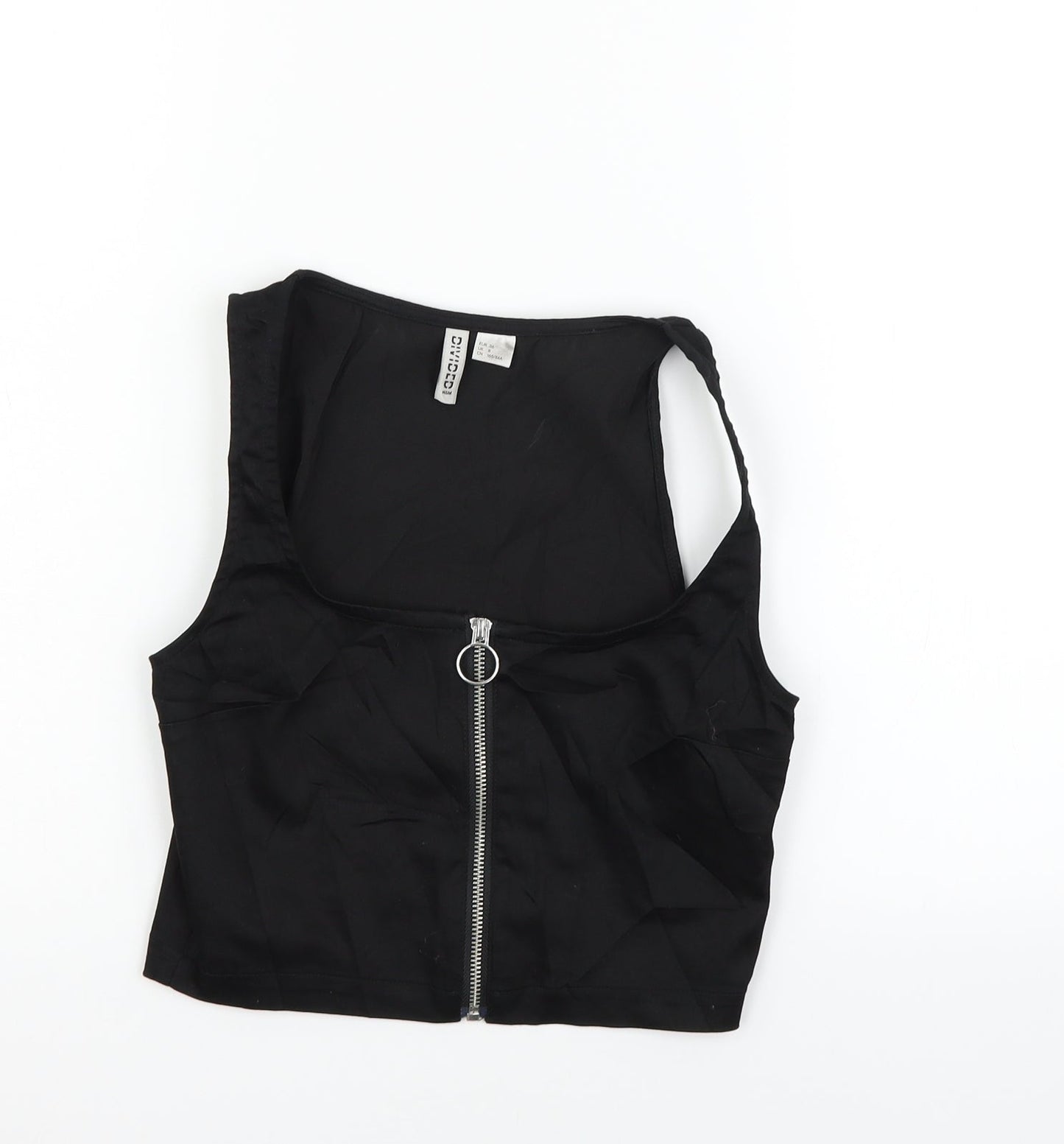 Womens UK Size 8 Divided Black Basic Blouse