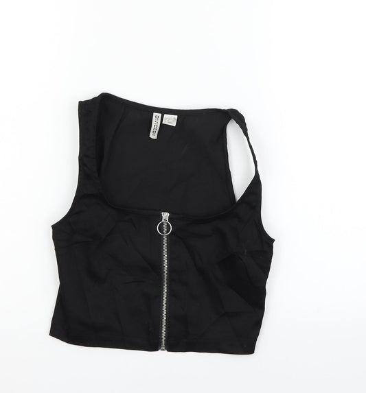 Womens UK Size 8 Divided Black Basic Blouse