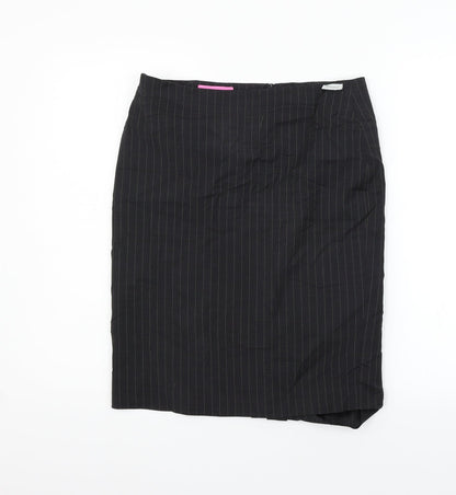 Brook Traverner Womens Black Striped  Flare Skirt Size 32 in