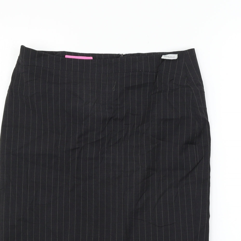 Brook Traverner Womens Black Striped  Flare Skirt Size 32 in
