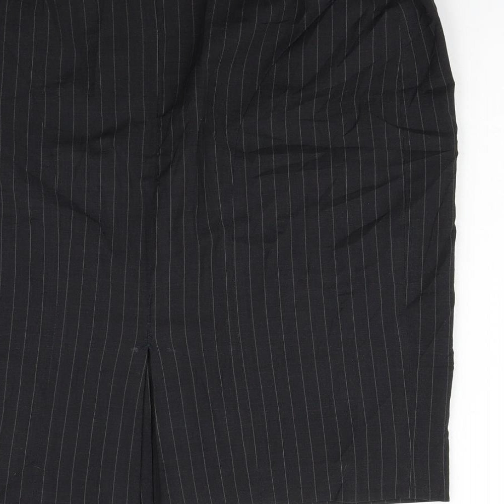 Brook Traverner Womens Black Striped  Flare Skirt Size 32 in
