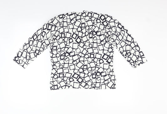 county casual Womens White Geometric  Pullover Jumper Size S