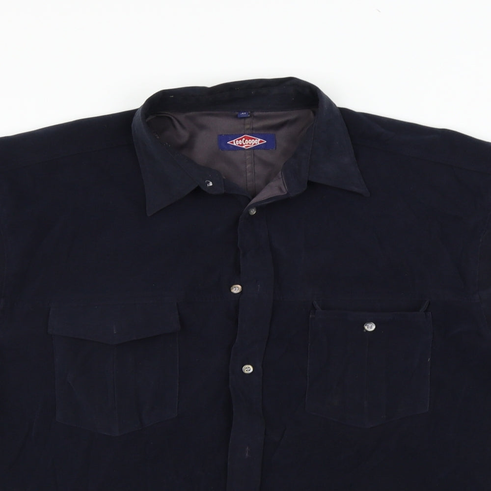 Mens UK Size M lee copper Blue  Button-Up Short Sleeve Casual Shirt