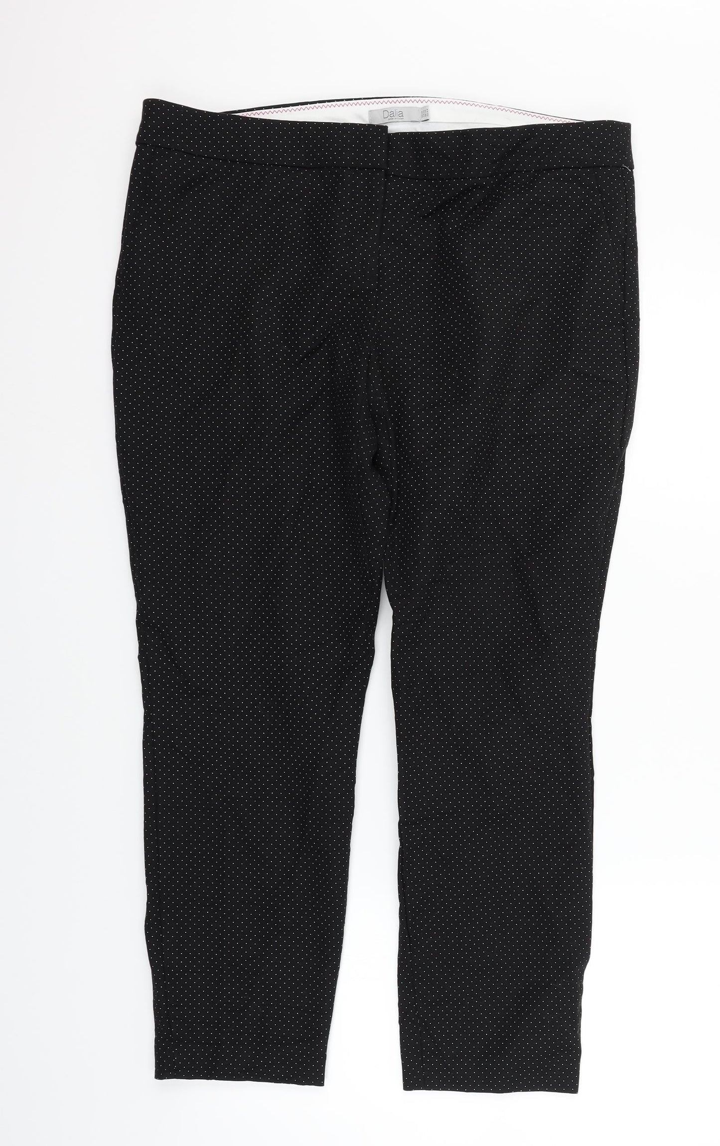 Daina Womens Black Polka Dot  Trousers  Size 14 L26 in